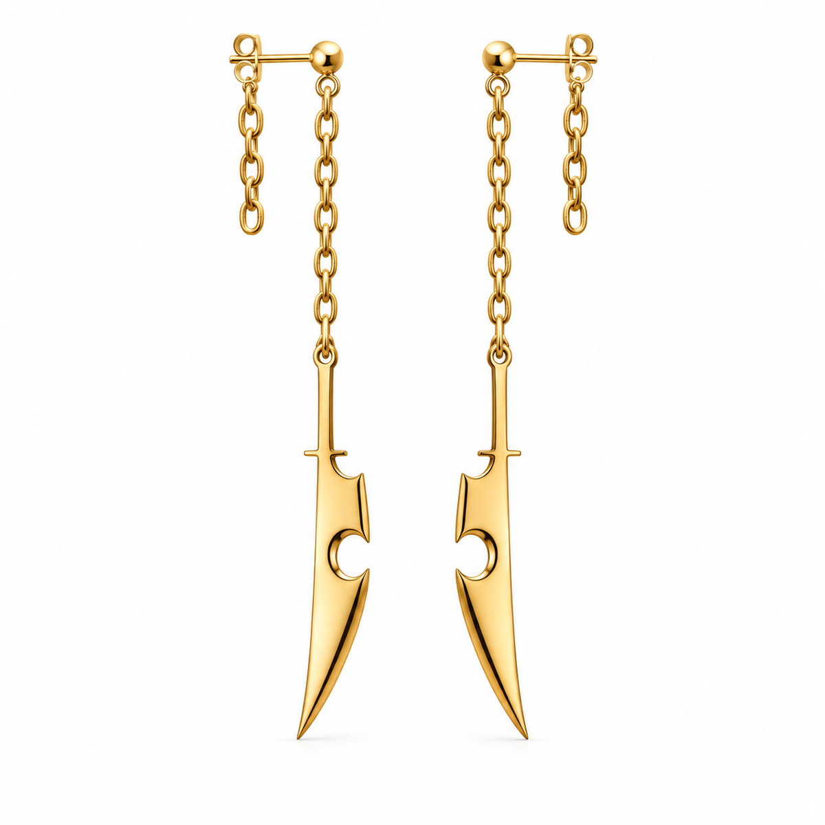 CHAIN SWORD EARRINGS