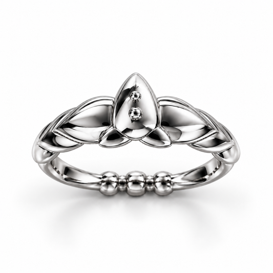 MIRRORED LOTUS RING